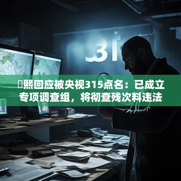 嫚熙回应被央视315点名：已成立专项调查组，将彻查残次料违法回收