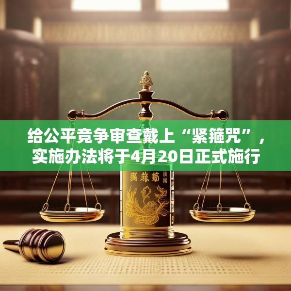 给公平竞争审查戴上“紧箍咒”，实施办法将于4月20日正式施行