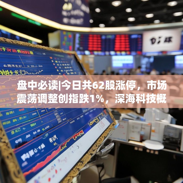 盘中必读|今日共62股涨停，市场震荡调整创指跌1%，深海科技概念逆势活跃