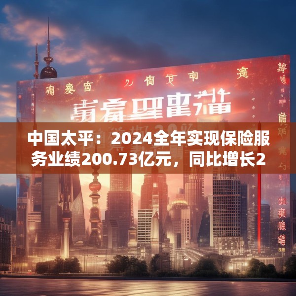 中国太平：2024全年实现保险服务业绩200.73亿元，同比增长20.3%