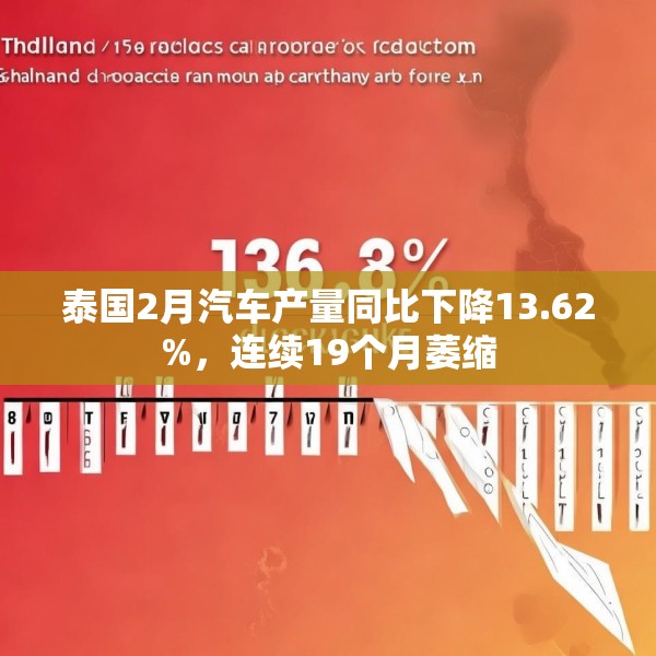 泰国2月汽车产量同比下降13.62%，连续19个月萎缩