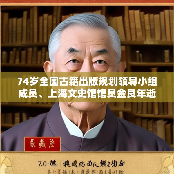 74岁全国古籍出版规划领导小组成员、上海文史馆馆员金良年逝世