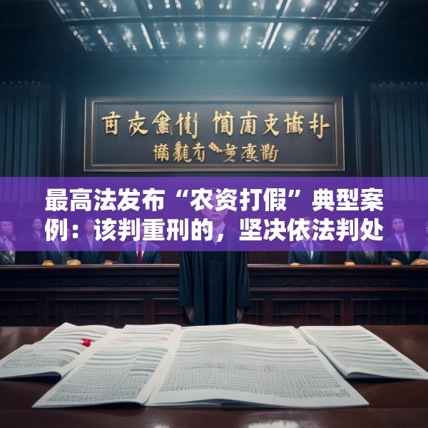最高法发布“农资打假”典型案例：该判重刑的，坚决依法判处