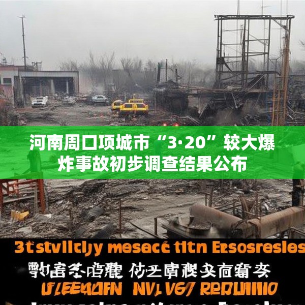 河南周口项城市“3·20”较大爆炸事故初步调查结果公布