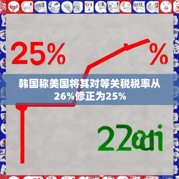 韩国称美国将其对等关税税率从26%修正为25%