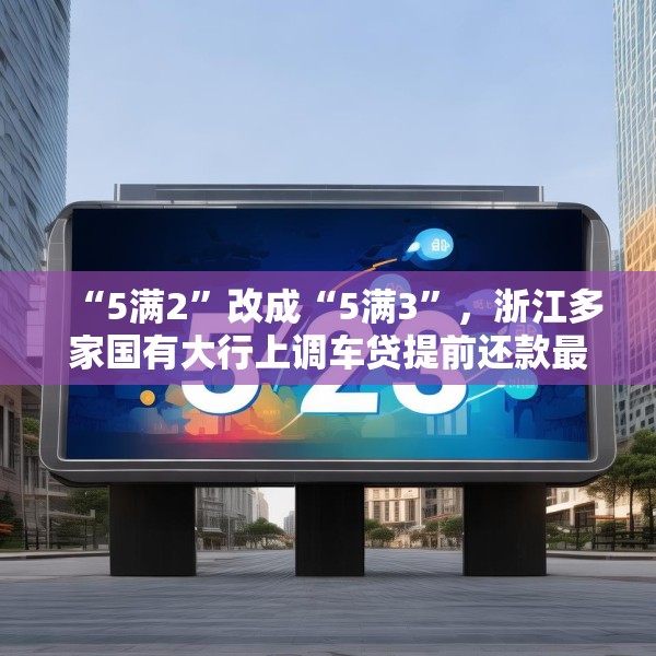 “5满2”改成“5满3”，浙江多家国有大行上调车贷提前还款最低期限