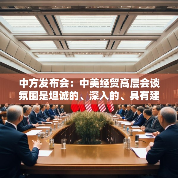 中方发布会：中美经贸高层会谈氛围是坦诚的、深入的、具有建设性的