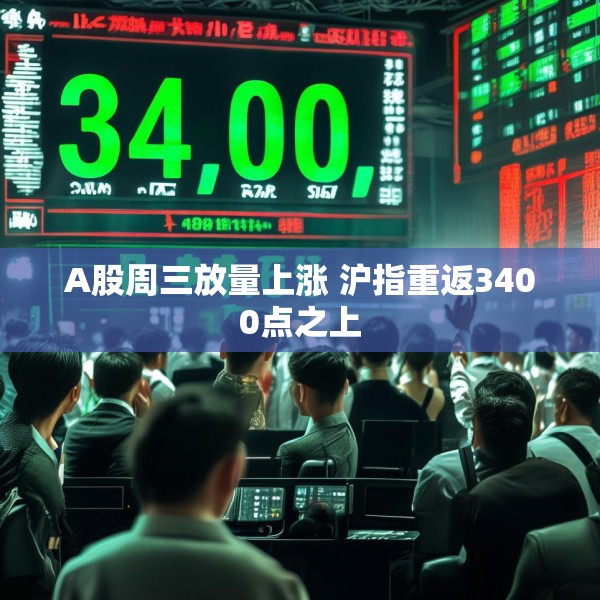 A股周三放量上涨 沪指重返3400点之上
