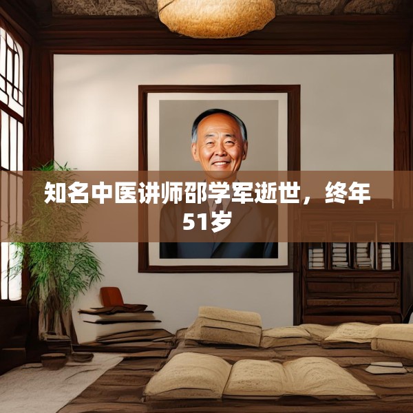 知名中医讲师邵学军逝世，终年51岁