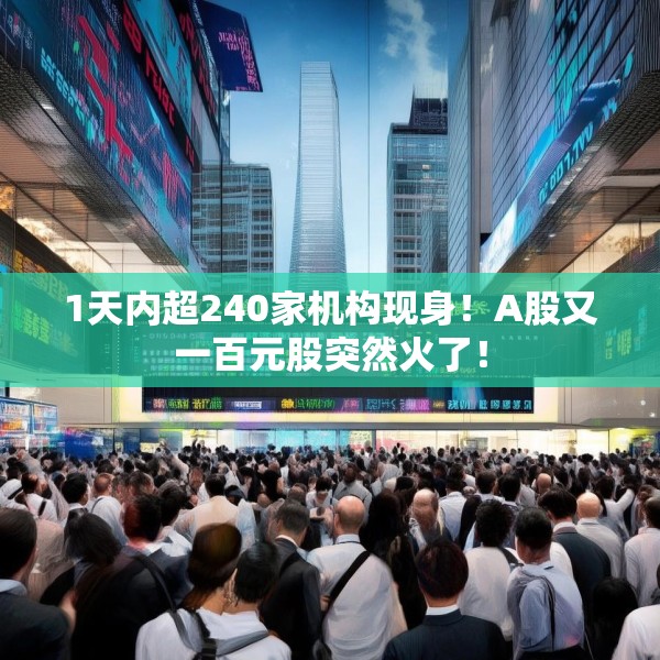 1天内超240家机构现身！A股又一百元股突然火了！