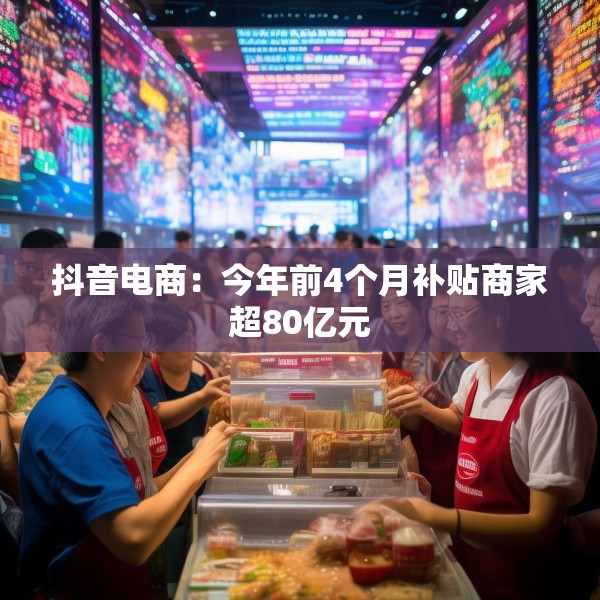 抖音电商：今年前4个月补贴商家超80亿元