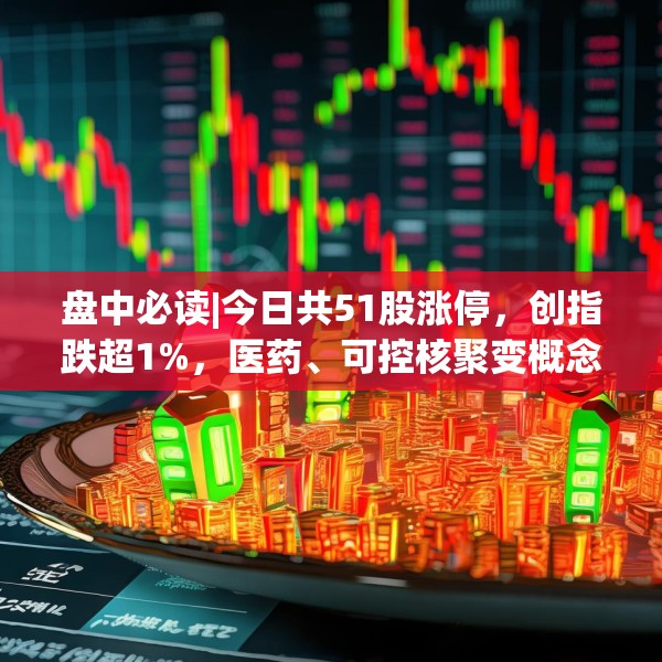 盘中必读|今日共51股涨停，创指跌超1%，医药、可控核聚变概念逆势走高