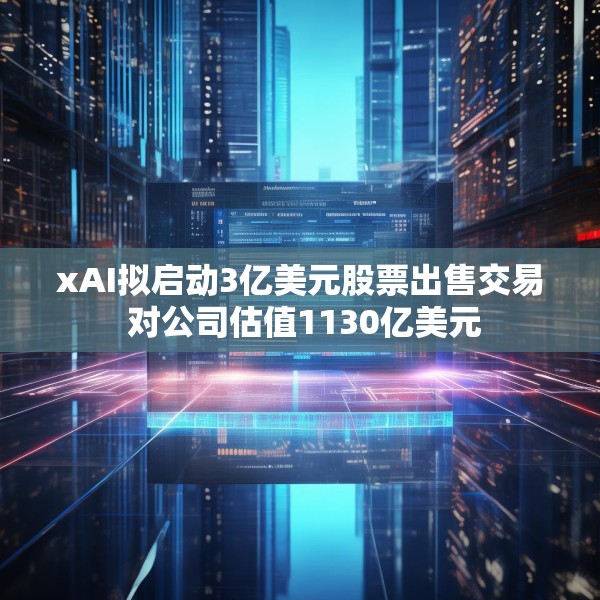 xAI拟启动3亿美元股票出售交易 对公司估值1130亿美元