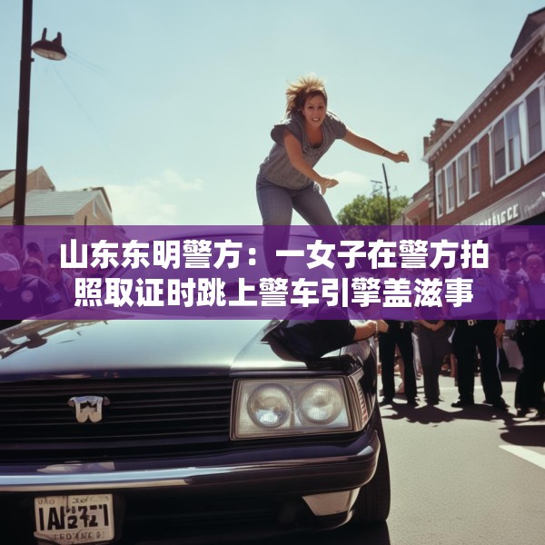 山东东明警方：一女子在警方拍照取证时跳上警车引擎盖滋事