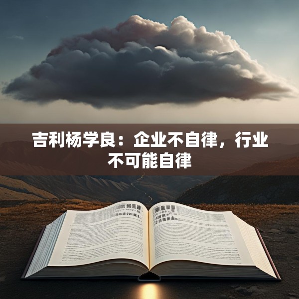 吉利杨学良：企业不自律，行业不可能自律