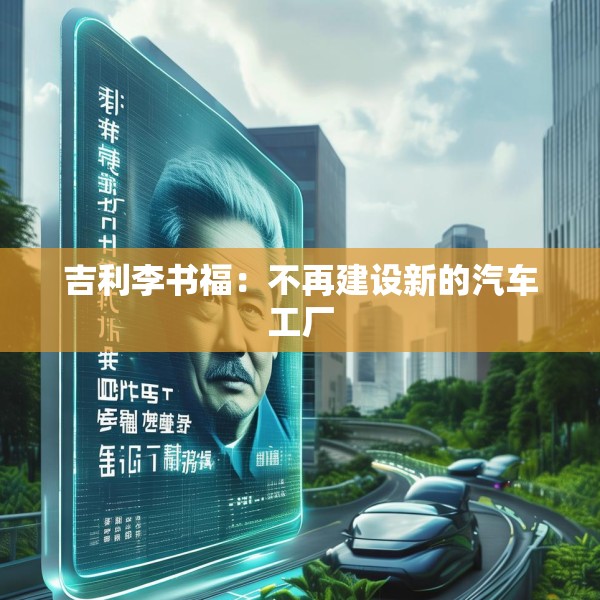 吉利李书福：不再建设新的汽车工厂