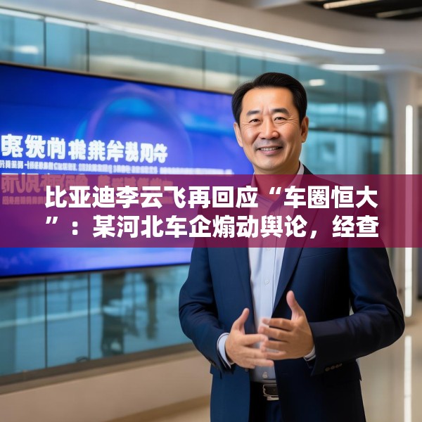 比亚迪李云飞再回应“车圈恒大”：某河北车企煽动舆论，经查没有问题