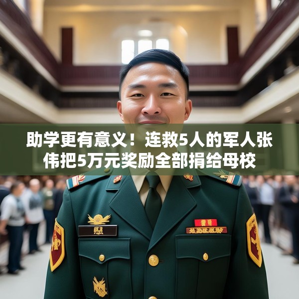 助学更有意义！连救5人的军人张伟把5万元奖励全部捐给母校