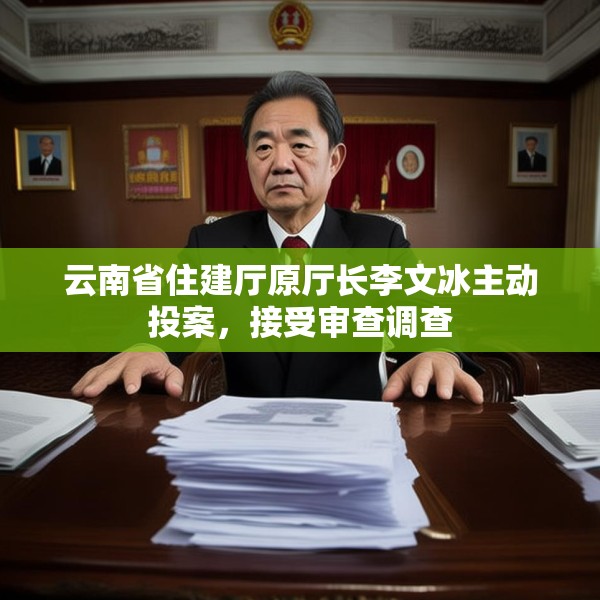 云南省住建厅原厅长李文冰主动投案，接受审查调查