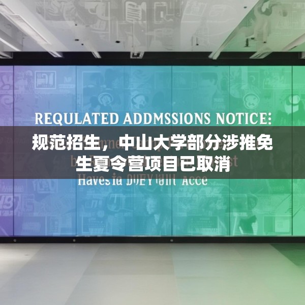 规范招生，中山大学部分涉推免生夏令营项目已取消